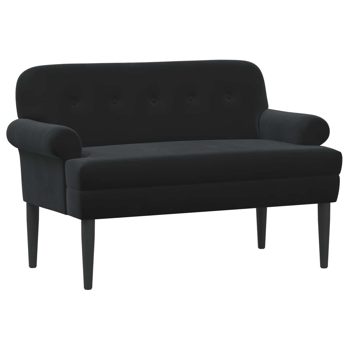 Loveseat with button tufted Black 120 x 66 x 78 cm Velvet