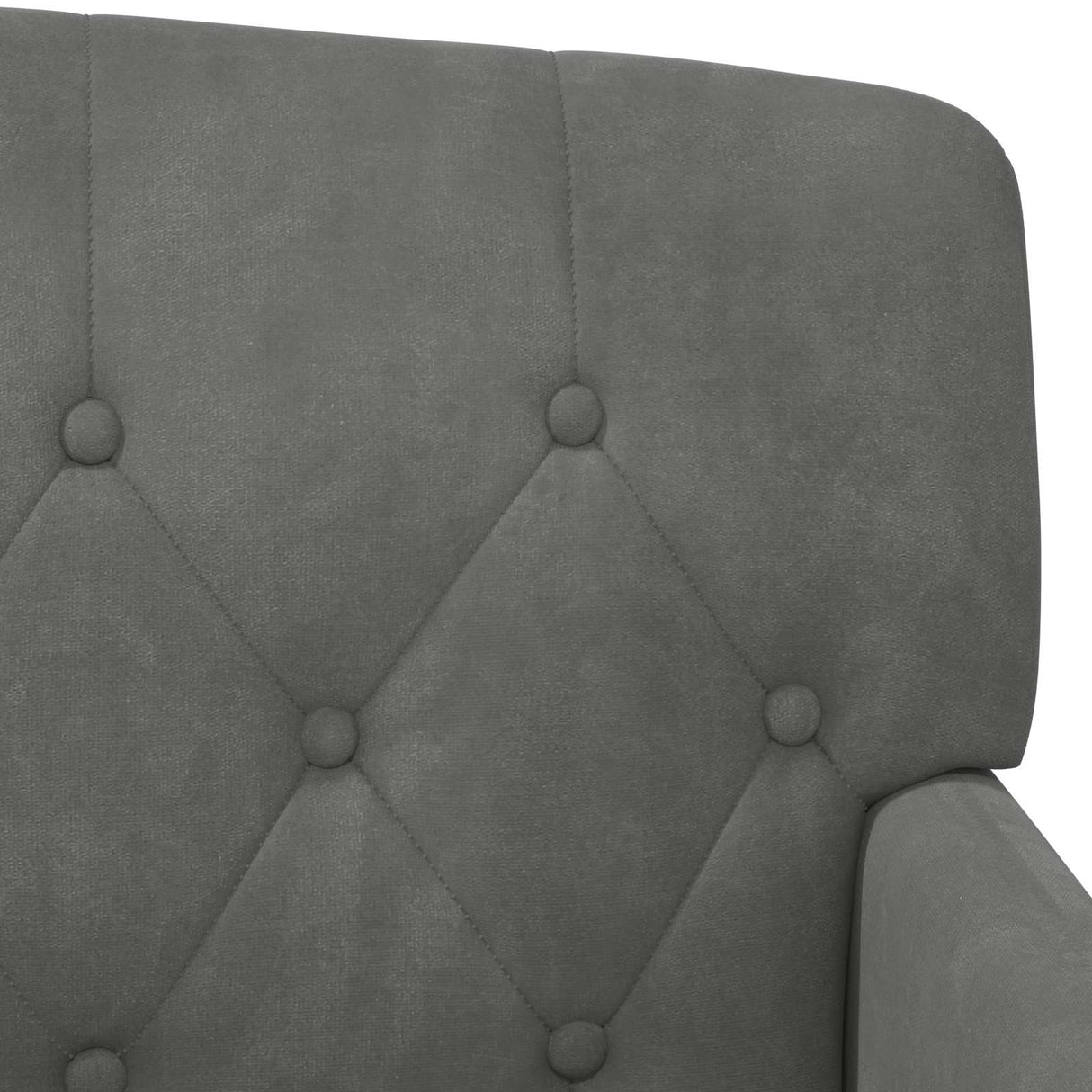 Loveseat with button tufted Dark Grey 111 x 65 x 79 cm Velvet