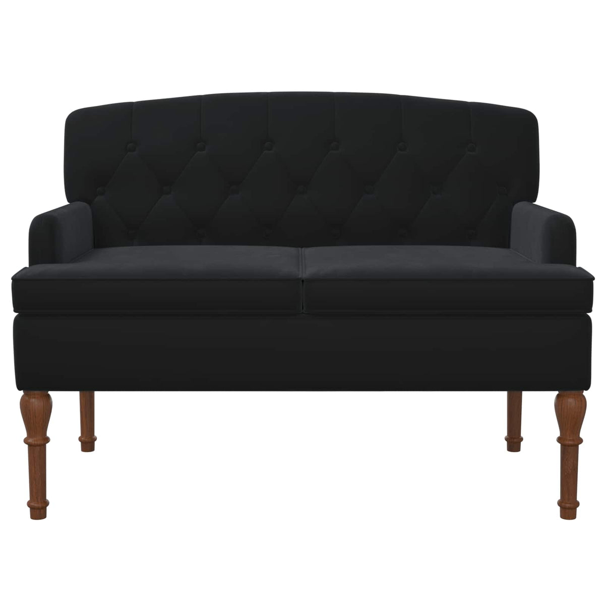 Loveseat with button tufted Black 111 x 65 x 79 cm Velvet