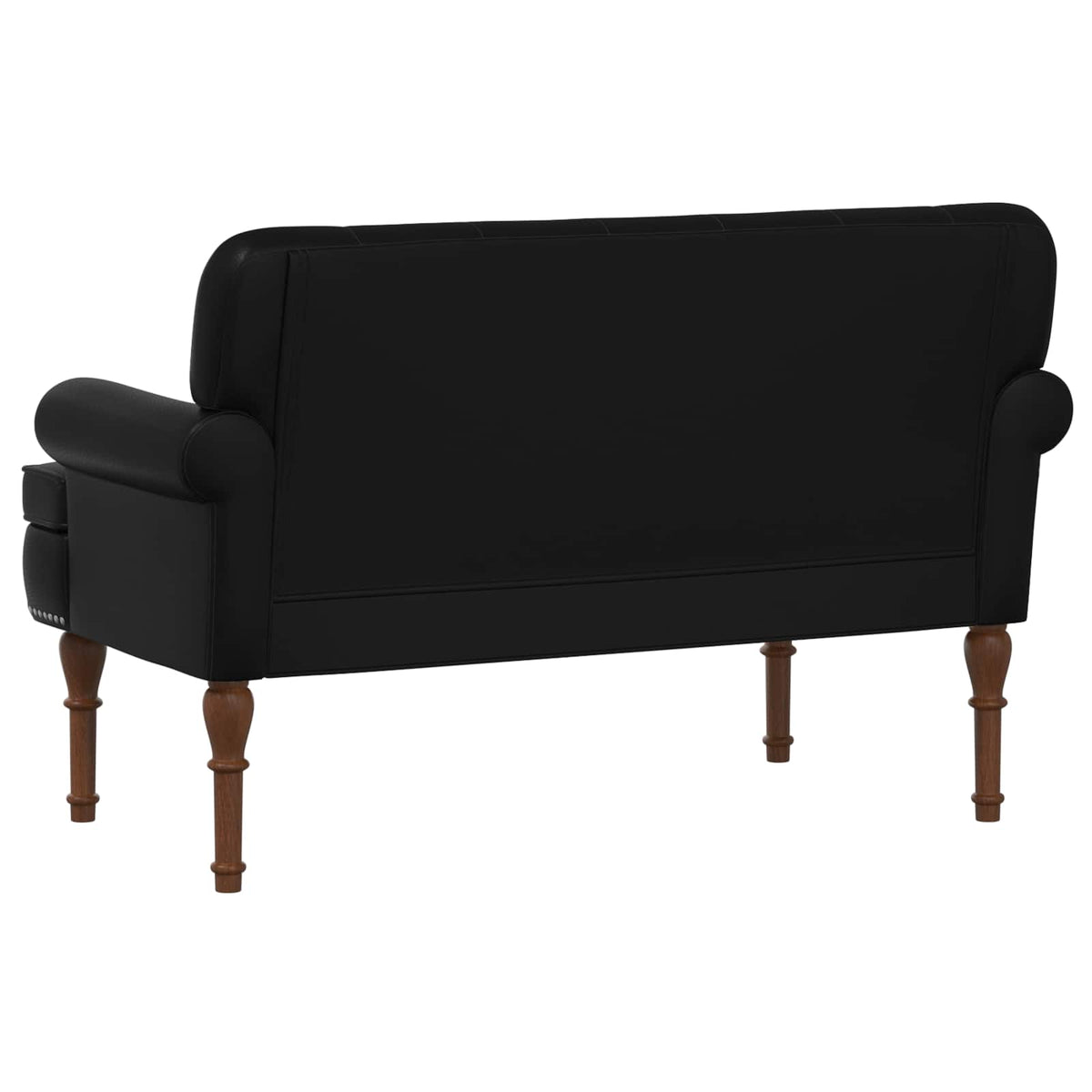 Loveseat with button tufted Black 120 x 65 x 77 cm Faux Leather