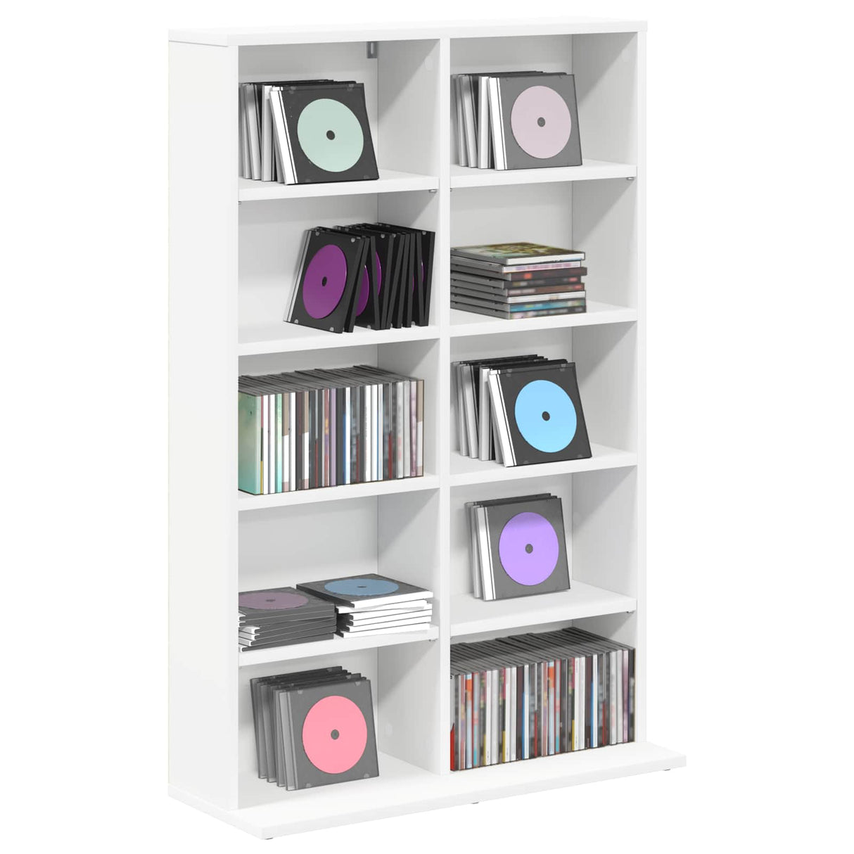 CD Cabinet White 65 x 23.5 x 97.5 cm Engineered Wood