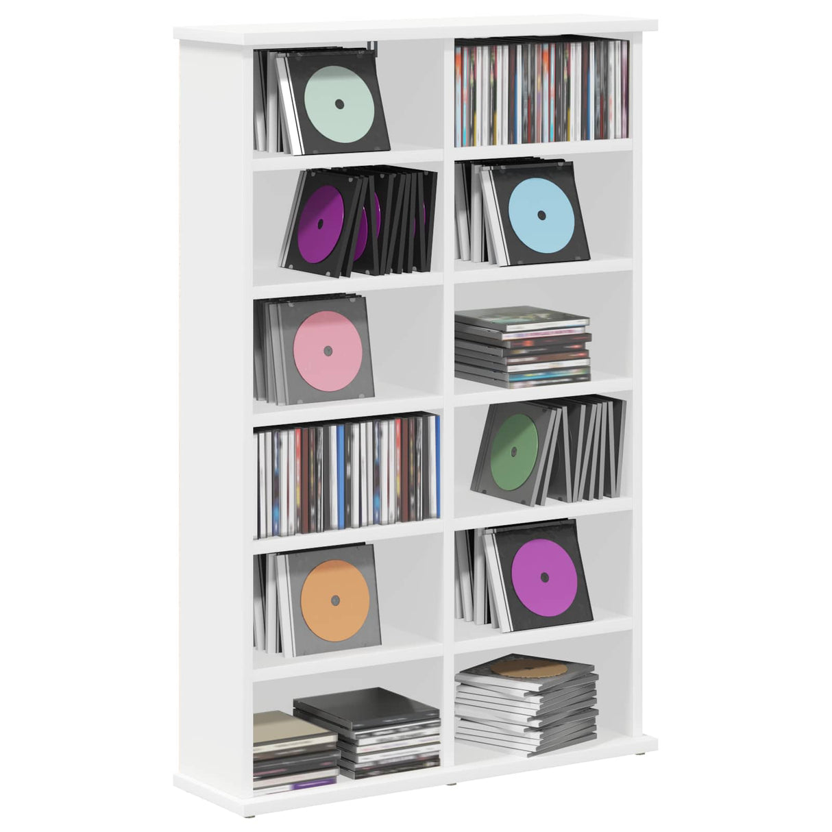 CD Cabinet White 60 x 17 x 92 cm Engineered Wood