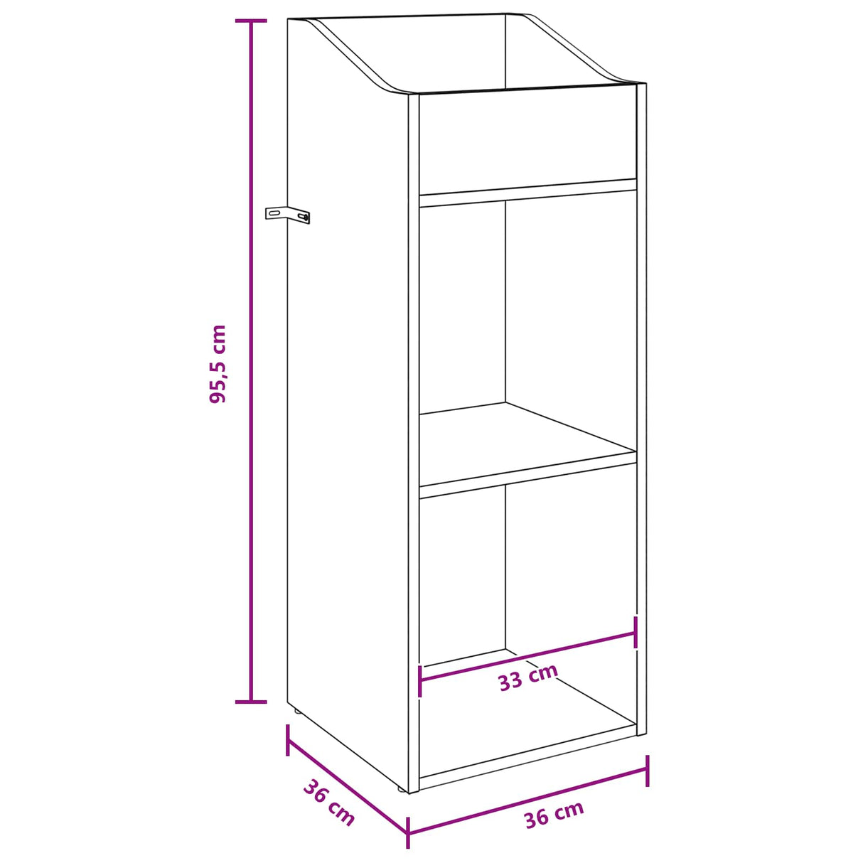 Record Cabinet White 36 x 36 x 95.5 cm Engineered Wood