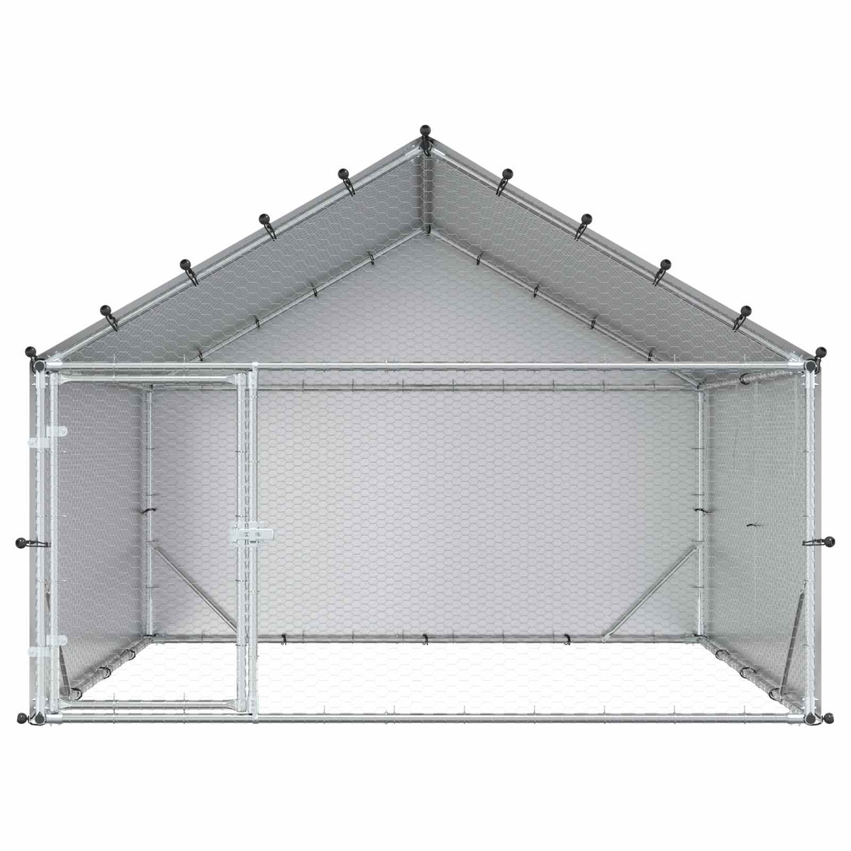Chicken Coop with Roof Silver 200 x 200 x 150 cm
