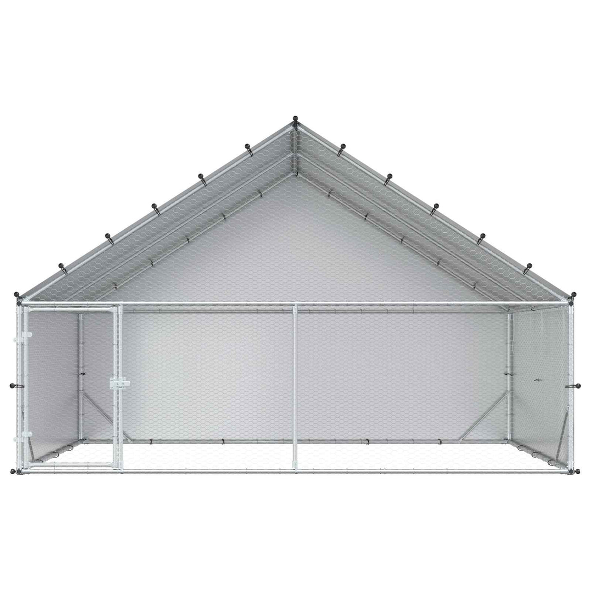 Chicken Coop with Roof Silver 300 x 200 x 190 cm