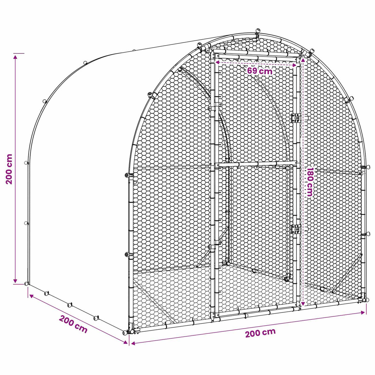 Chicken Coop Silver 200 x 200 x 200 cm Galvanised Steel