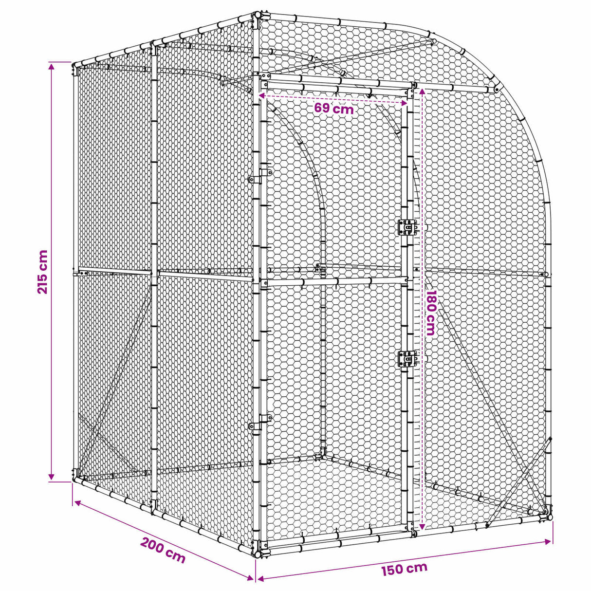 Chicken Coop Silver 200 x 200 x 215 cm Galvanised Steel
