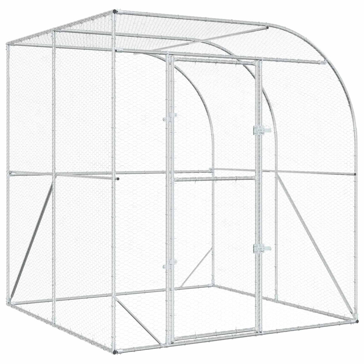 Chicken Coop Silver 200 x 200 x 215 cm Galvanised Steel