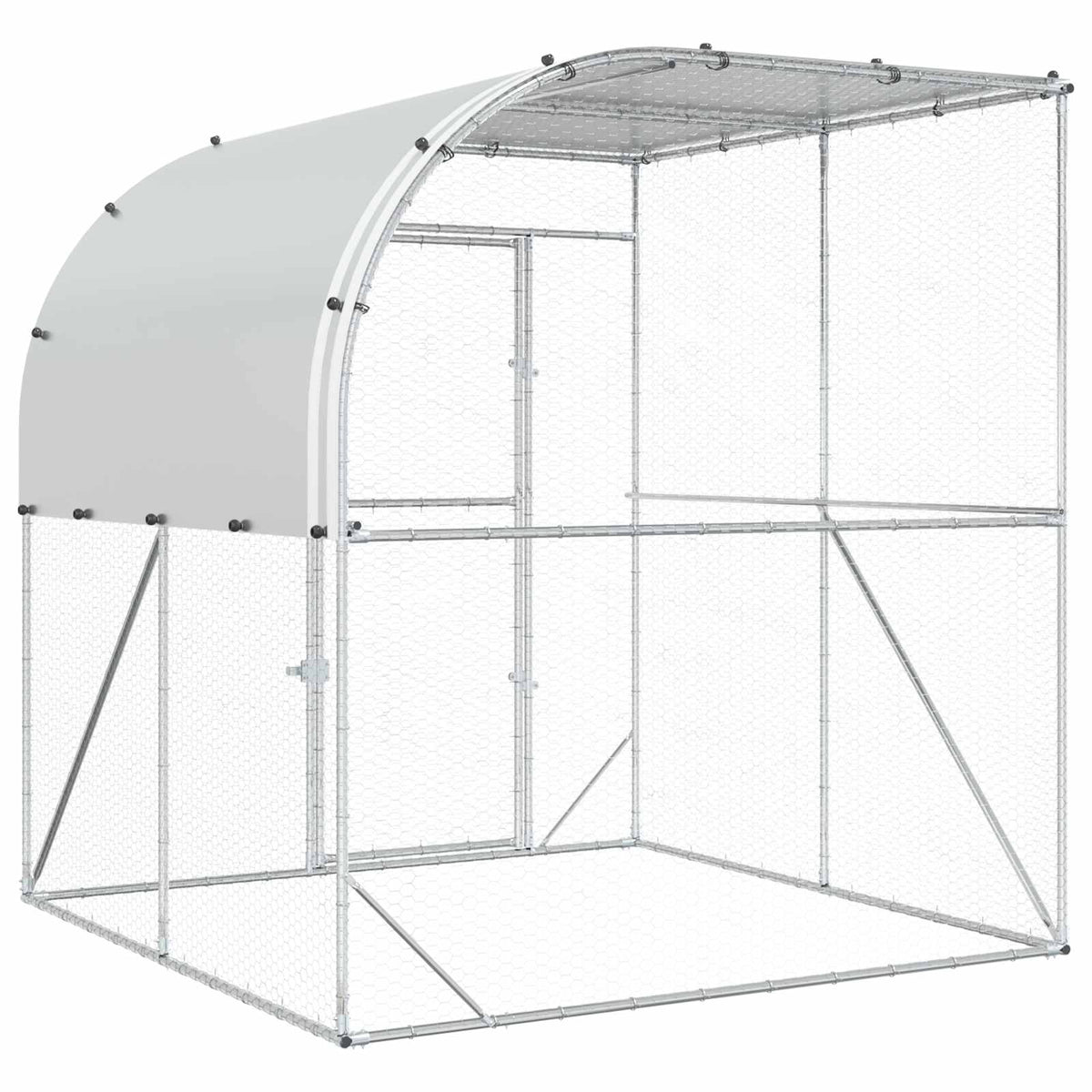 Chicken Coop Silver 200 x 200 x 215 cm Galvanised Steel