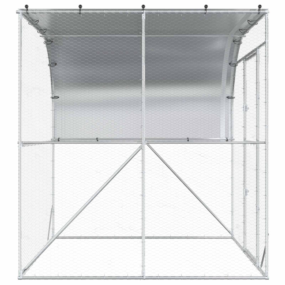 Chicken Coop Silver 200 x 200 x 215 cm Galvanised Steel