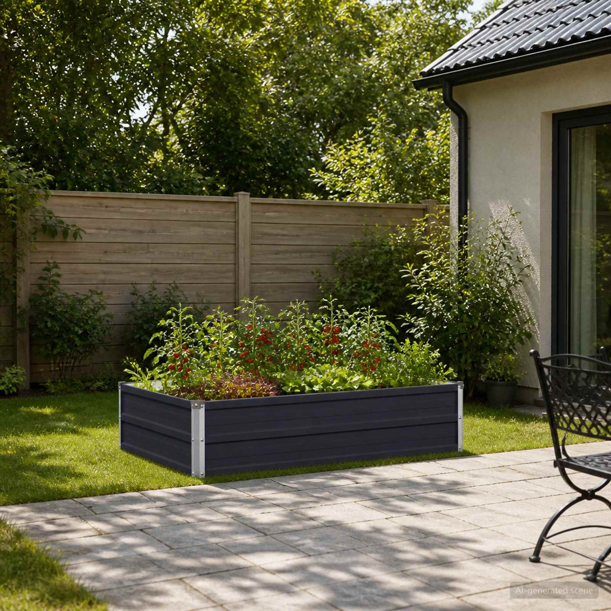 Raised Garden Bed Anthracite 100 x 80 x 24 cm cold-rolled steel