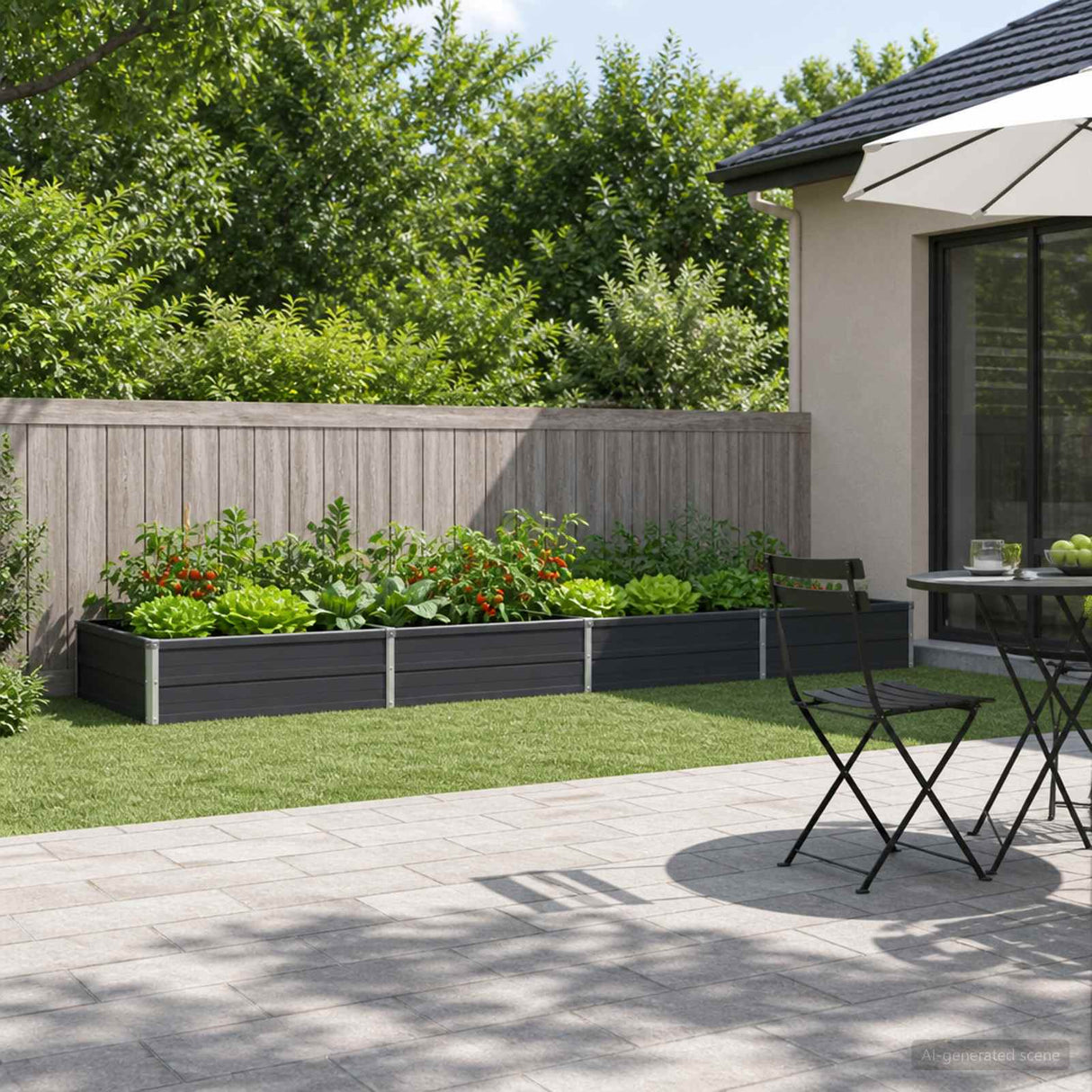 Raised Garden Bed Anthracite 320 x 80 x 24 cm cold-rolled steel