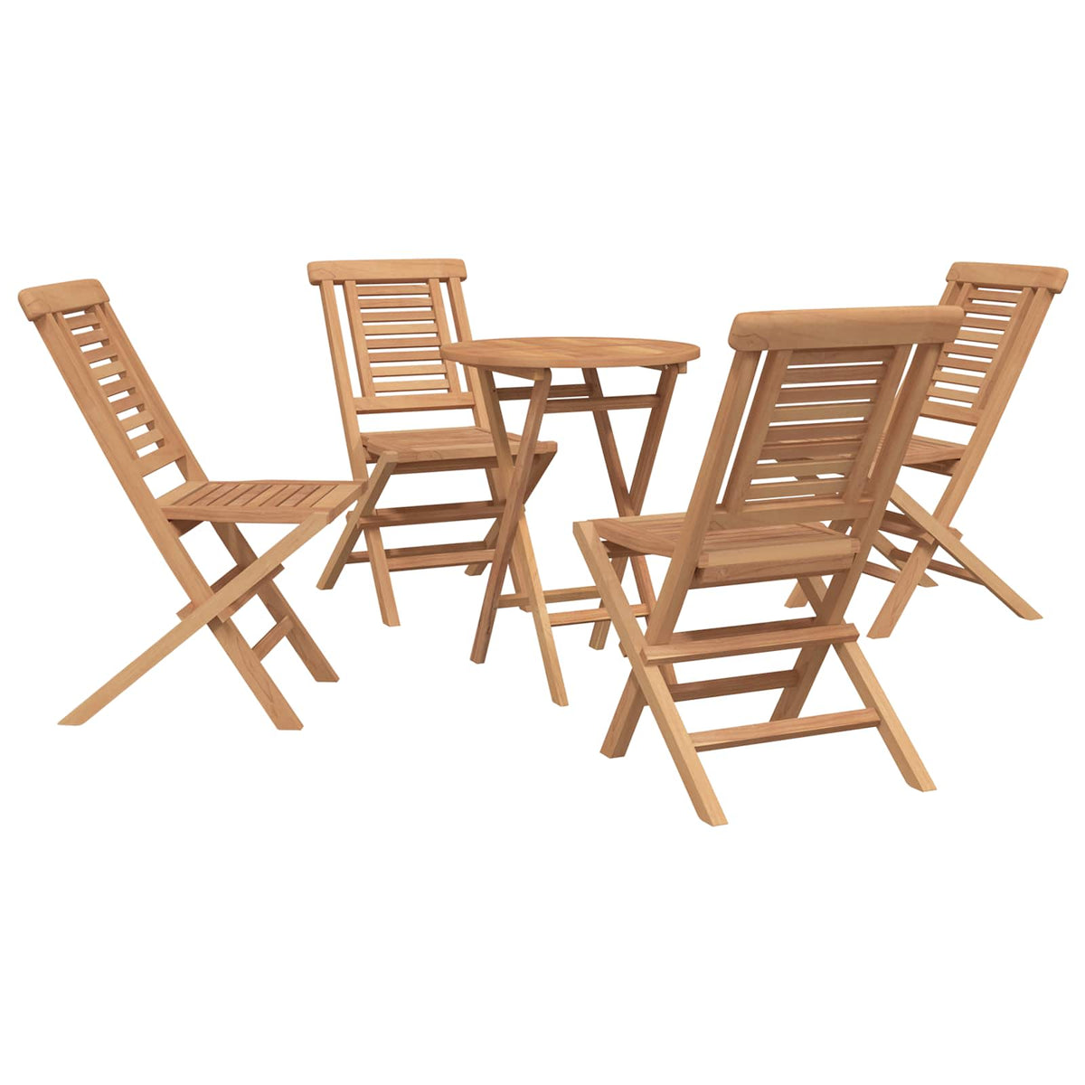 Garden Set 5 pcs Brown Solid Teak Wood