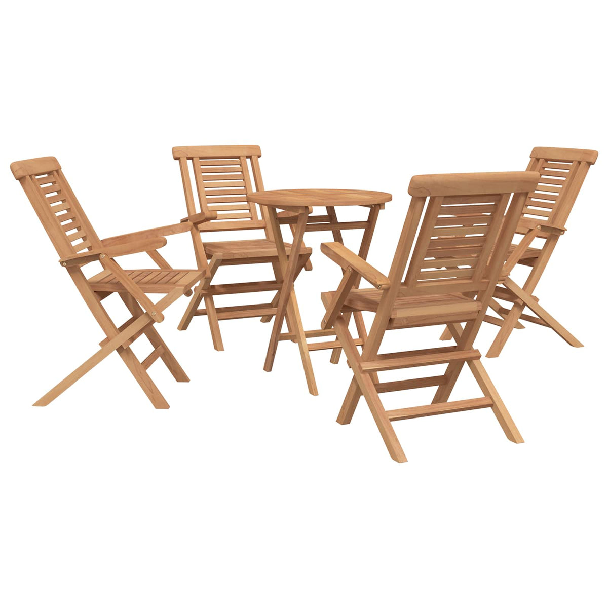 Garden Set 5 pcs Brown Solid Teak Wood
