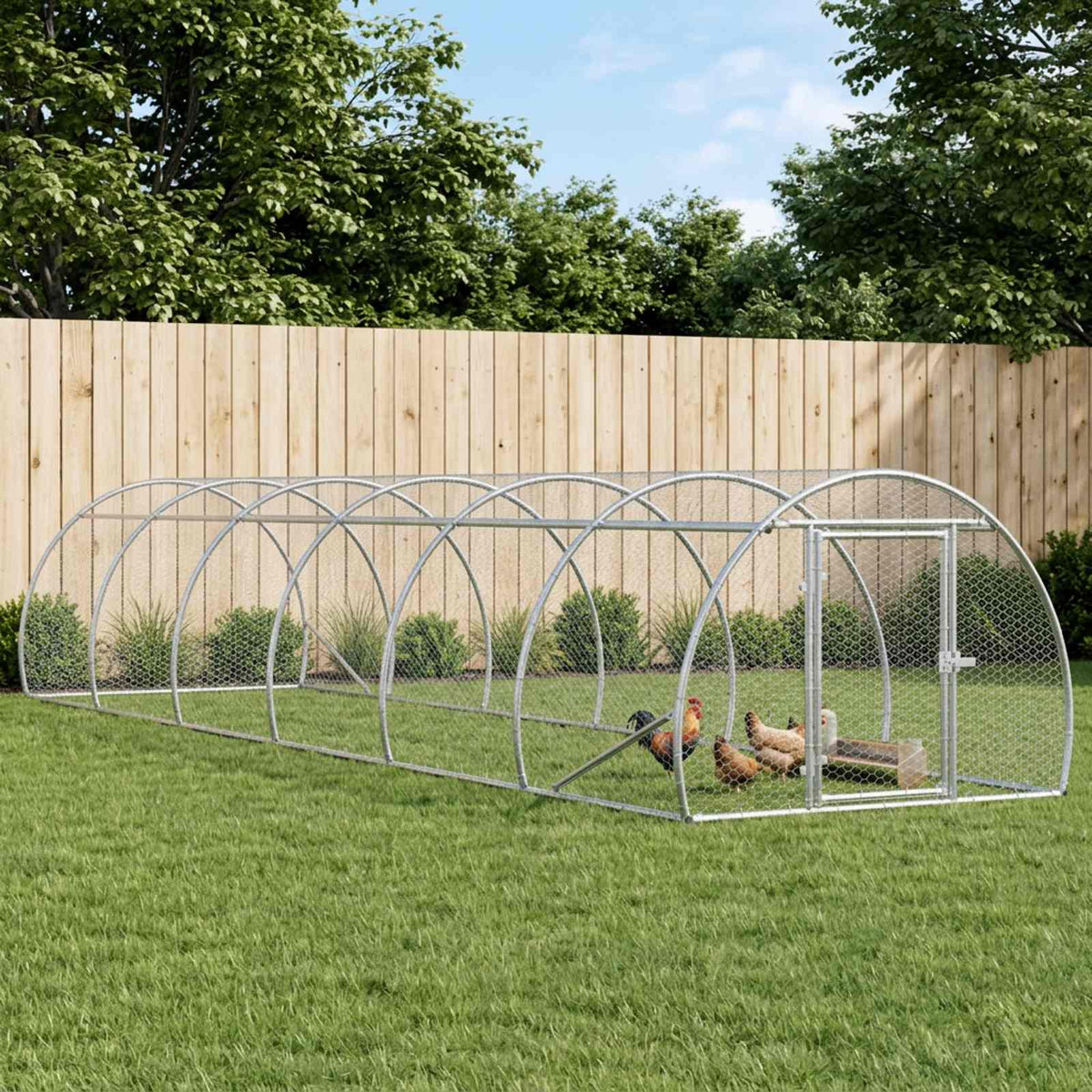 Chicken Coop Silver 600 x 150 x 100 cm Galvanised Steel