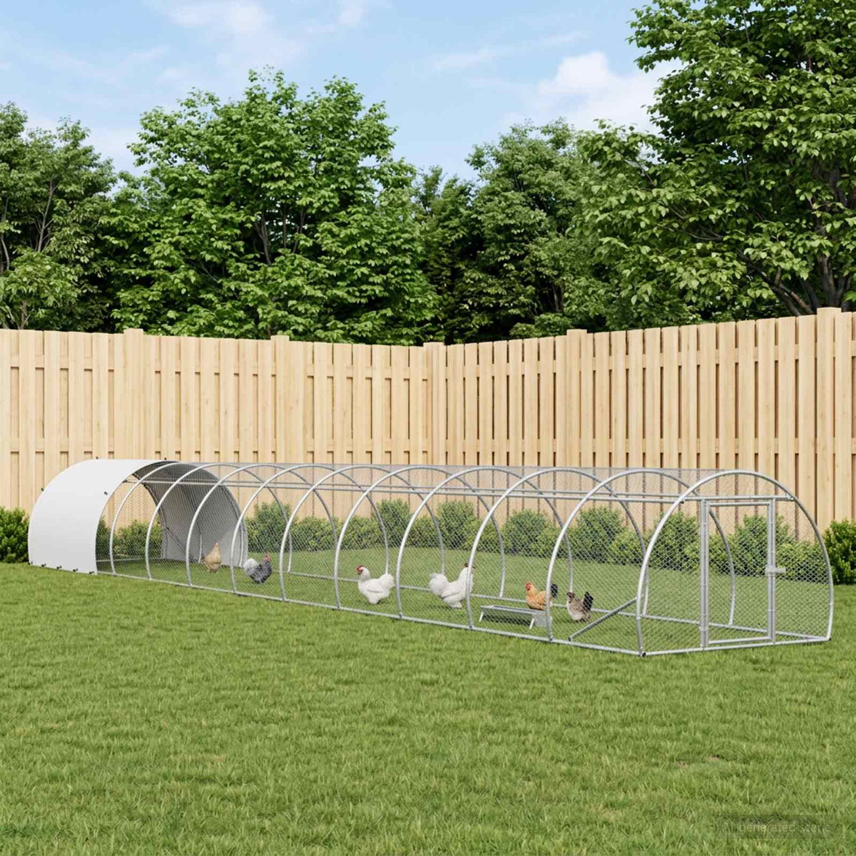 Chicken Coop Silver 1200 x 150 x 100 cm Galvanised Steel