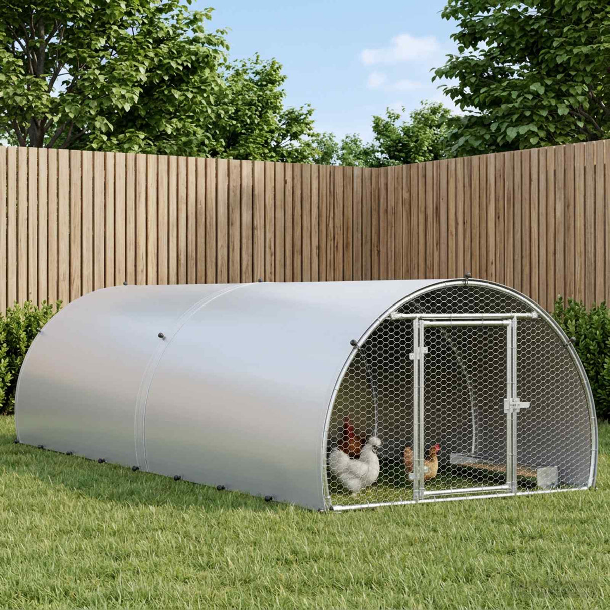 Chicken Coop Silver 400 x 150 x 100 cm Galvanised Steel