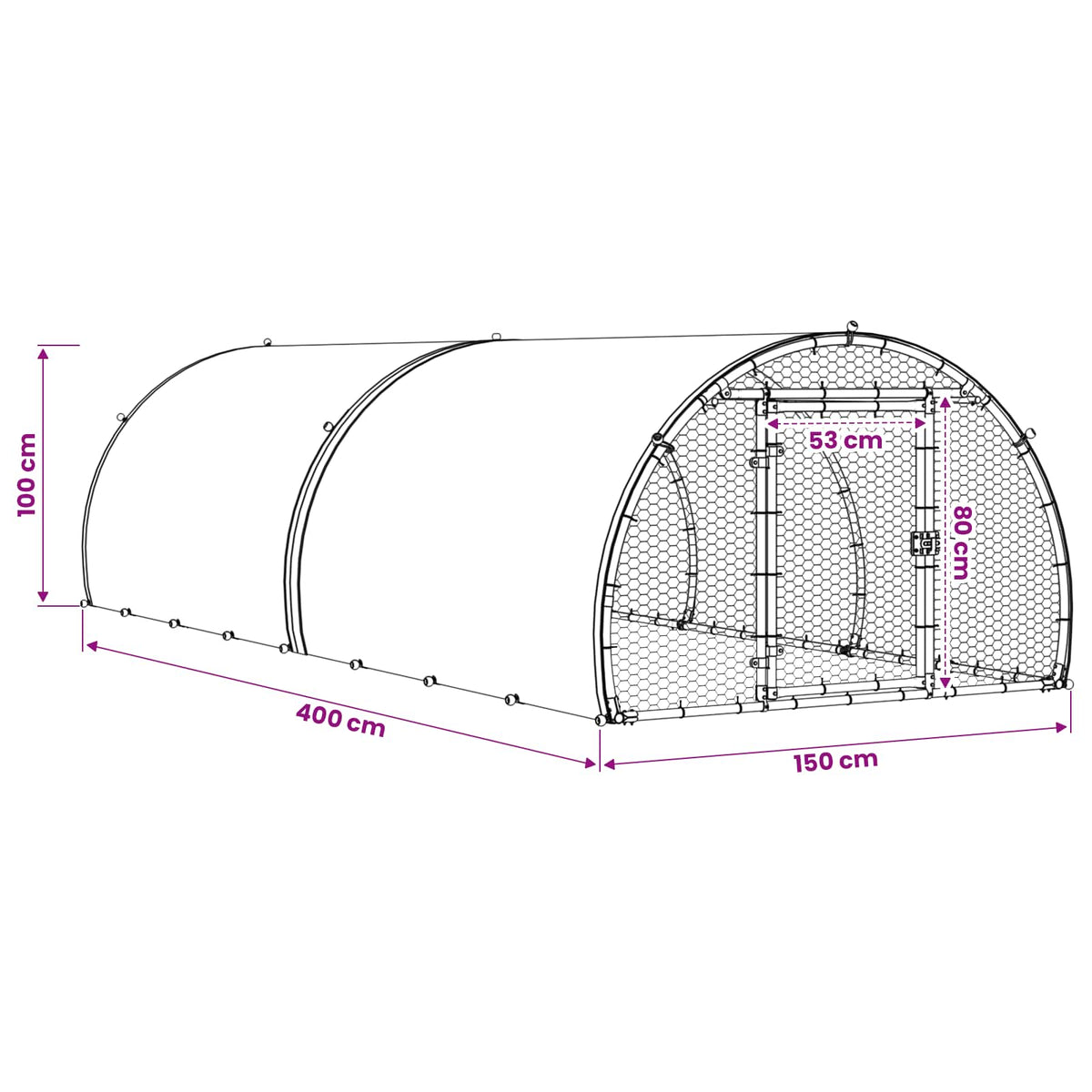 Chicken Coop Silver 400 x 150 x 100 cm Galvanised Steel