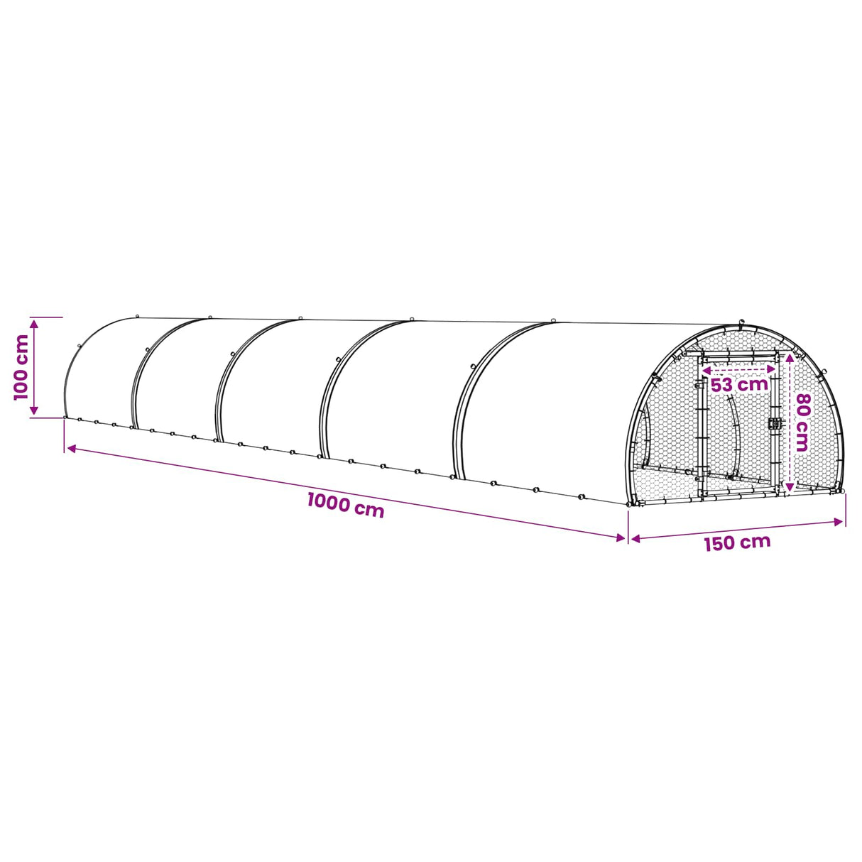 Chicken Coop Silver 1000 x 150 x 100 cm Galvanised Steel
