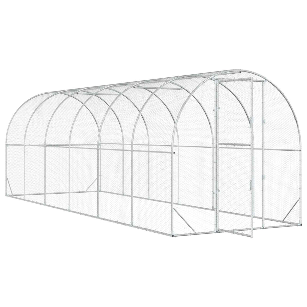 Chicken Coop Silver 600 x 200 x 200 cm Galvanised Steel