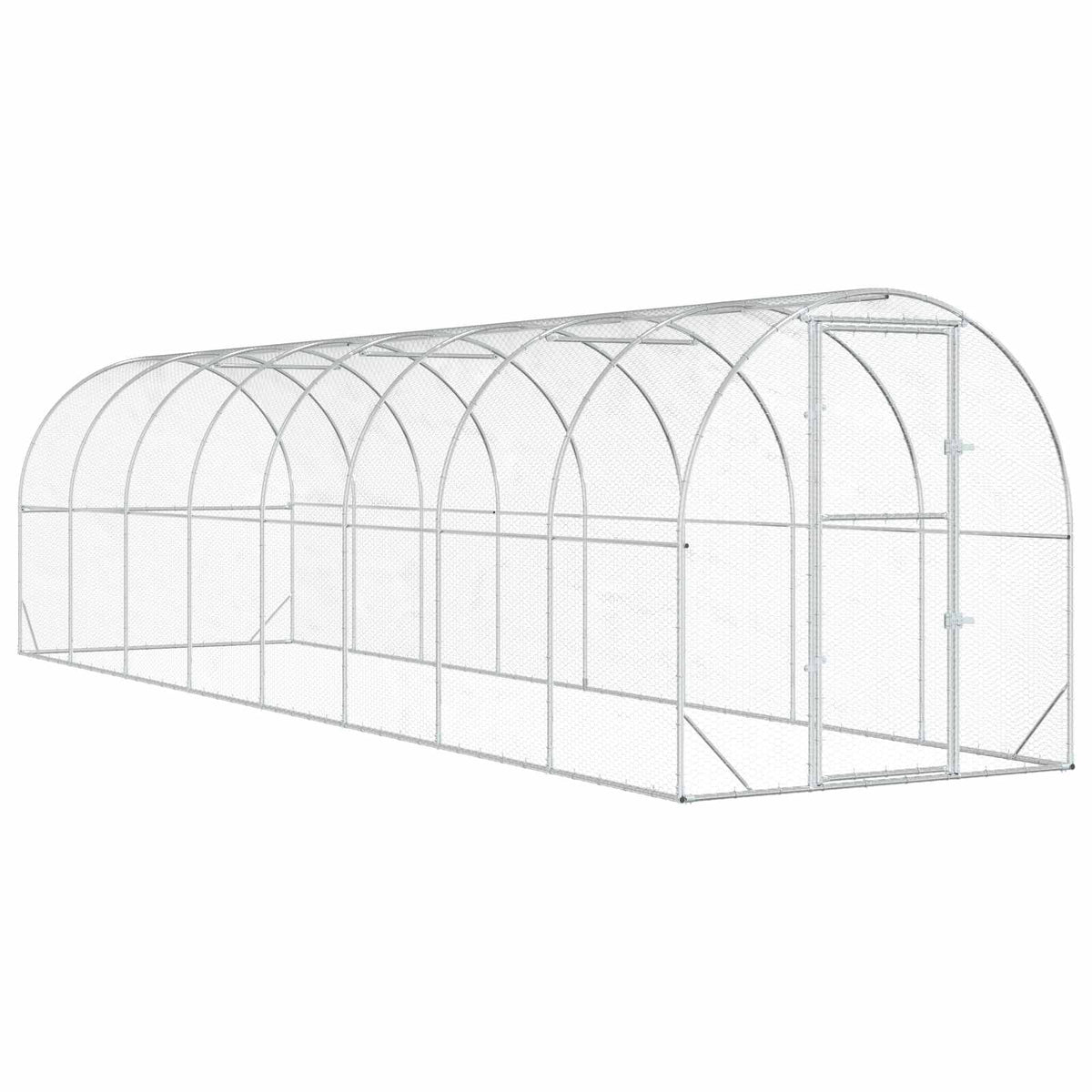 Chicken Coop Silver 800 x 200 x 200 cm Galvanised Steel