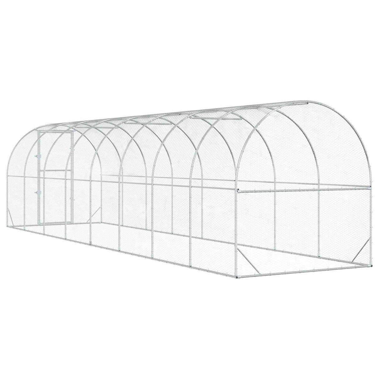 Chicken Coop Silver 800 x 200 x 200 cm Galvanised Steel