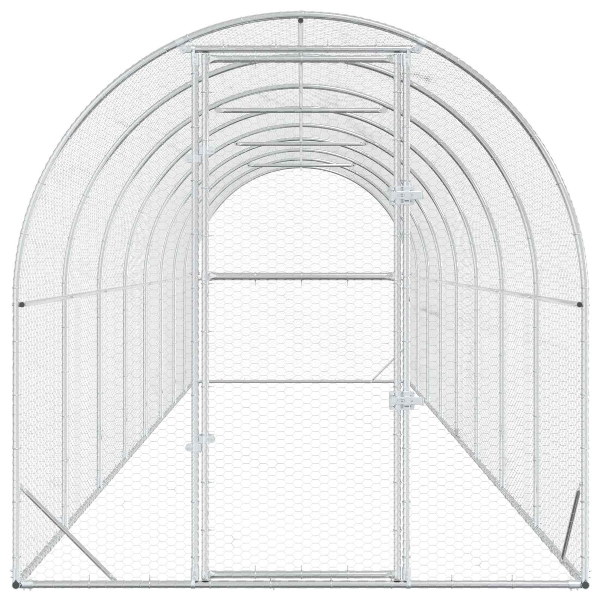 Chicken Coop Silver 800 x 200 x 200 cm Galvanised Steel