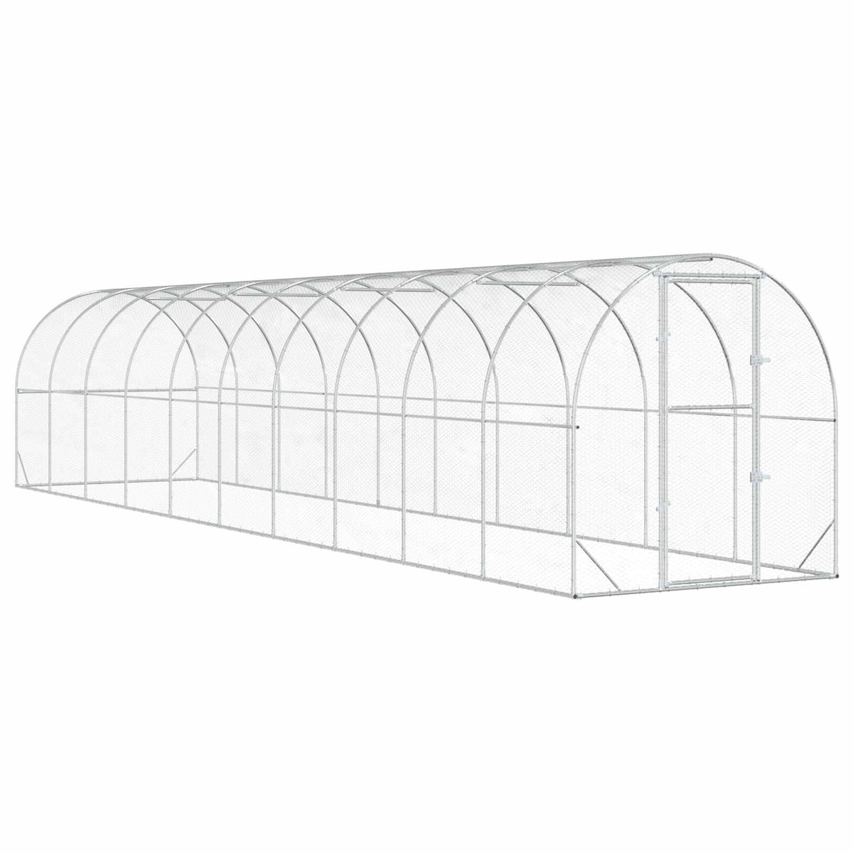 Chicken Coop Silver 1000 x 200 x 200 cm Galvanised Steel