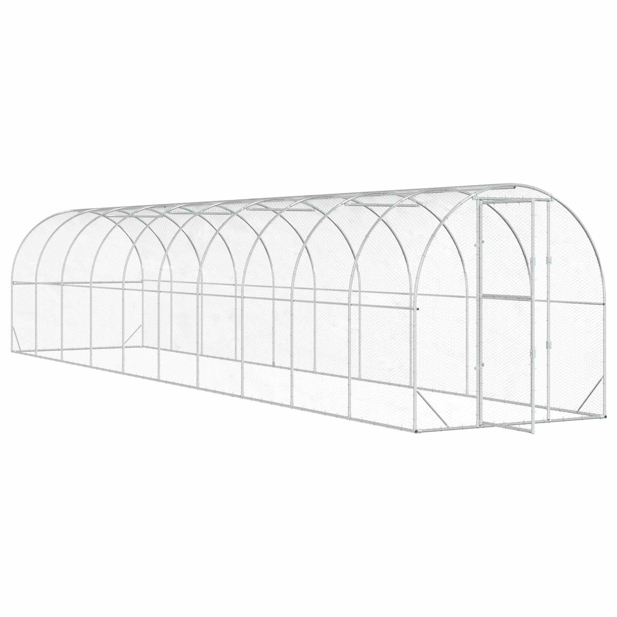 Chicken Coop Silver 1000 x 200 x 200 cm Galvanised Steel