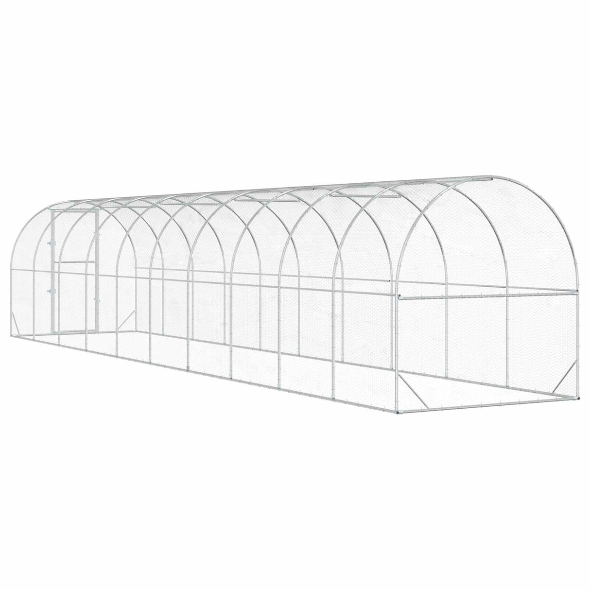 Chicken Coop Silver 1000 x 200 x 200 cm Galvanised Steel