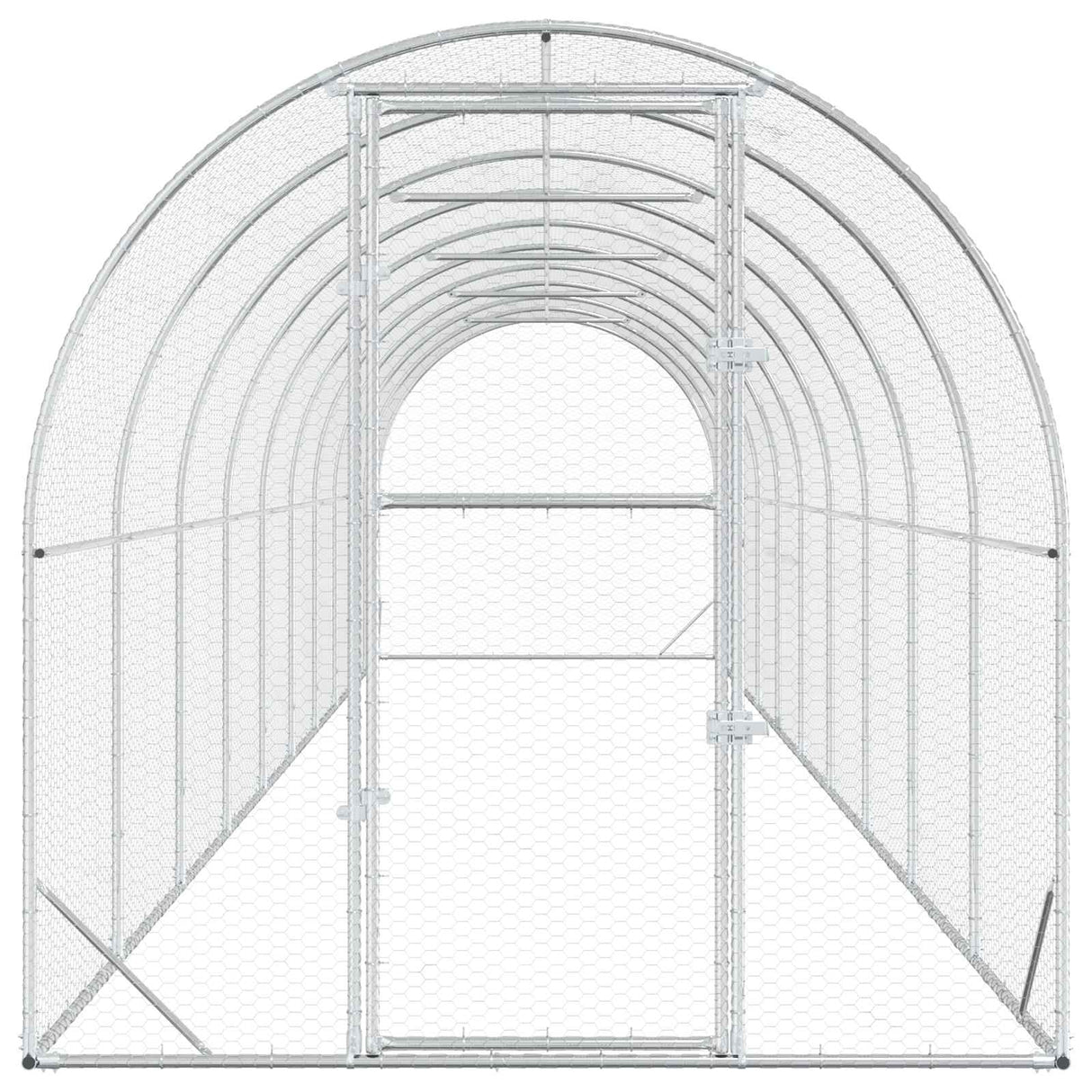 Chicken Coop Silver 1000 x 200 x 200 cm Galvanised Steel
