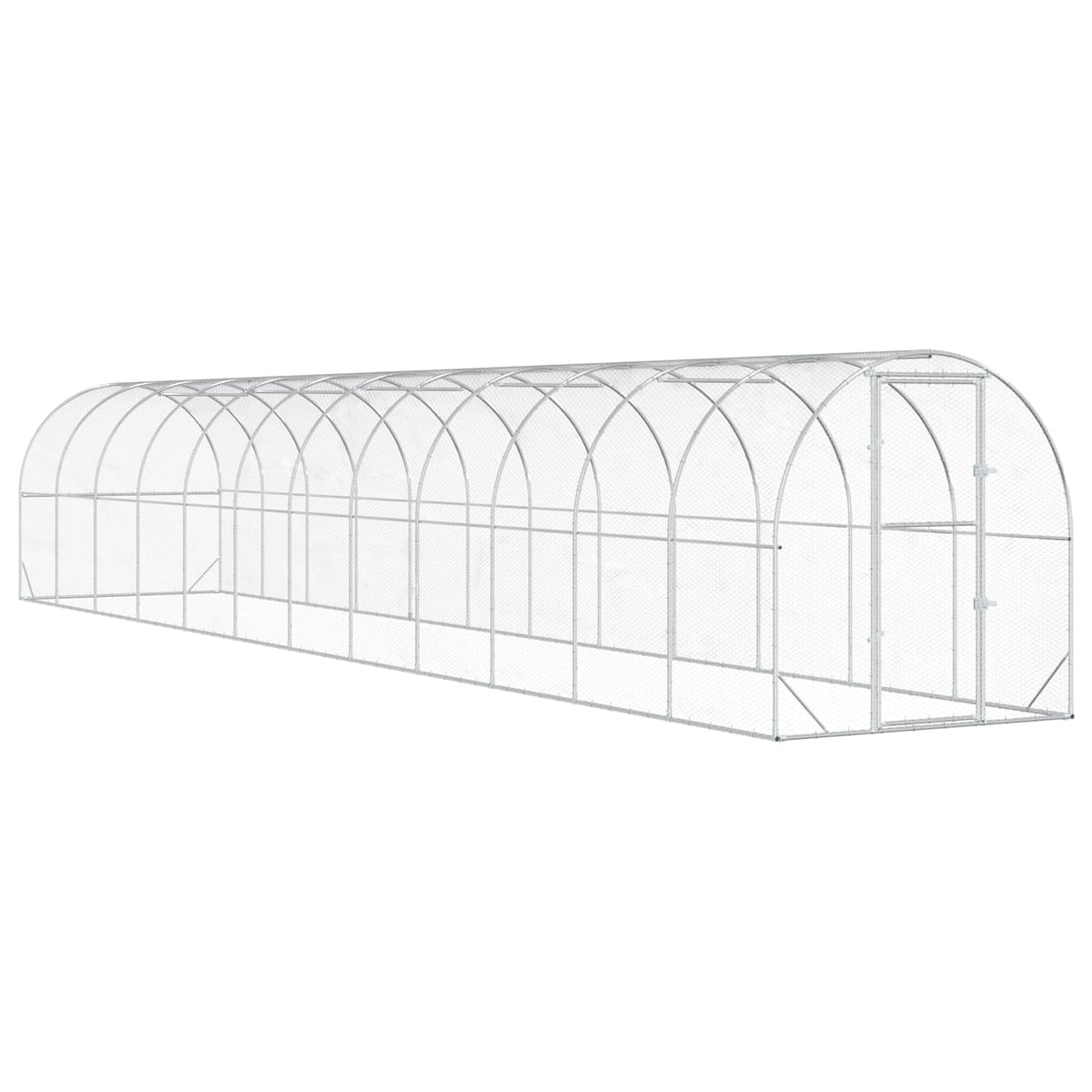 Chicken Coop Silver 1200 x 200 x 200 cm Galvanised Steel