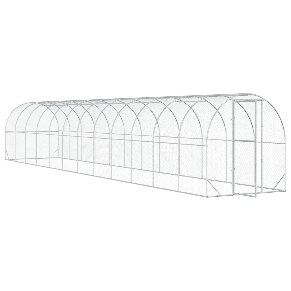 Chicken Coop Silver 1200 x 200 x 200 cm Galvanised Steel