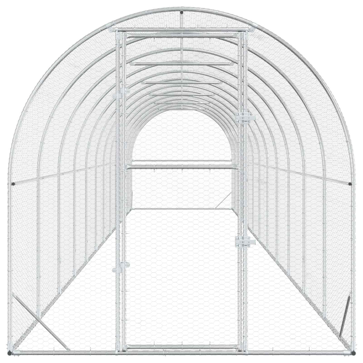 Chicken Coop Silver 1200 x 200 x 200 cm Galvanised Steel