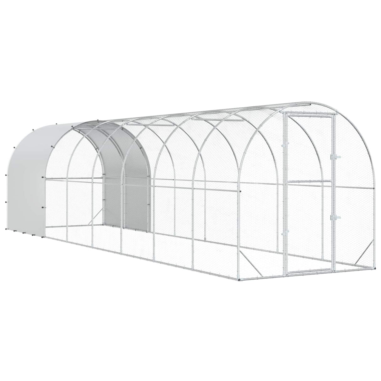Chicken Coop Silver 800 x 200 x 200 cm Galvanised Steel