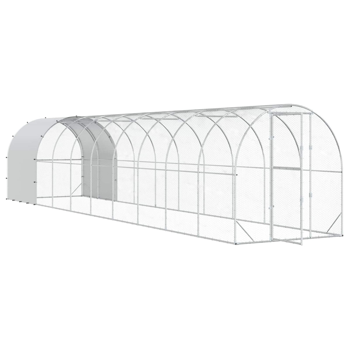 Chicken Coop Silver 1000 x 200 x 200 cm Galvanised Steel