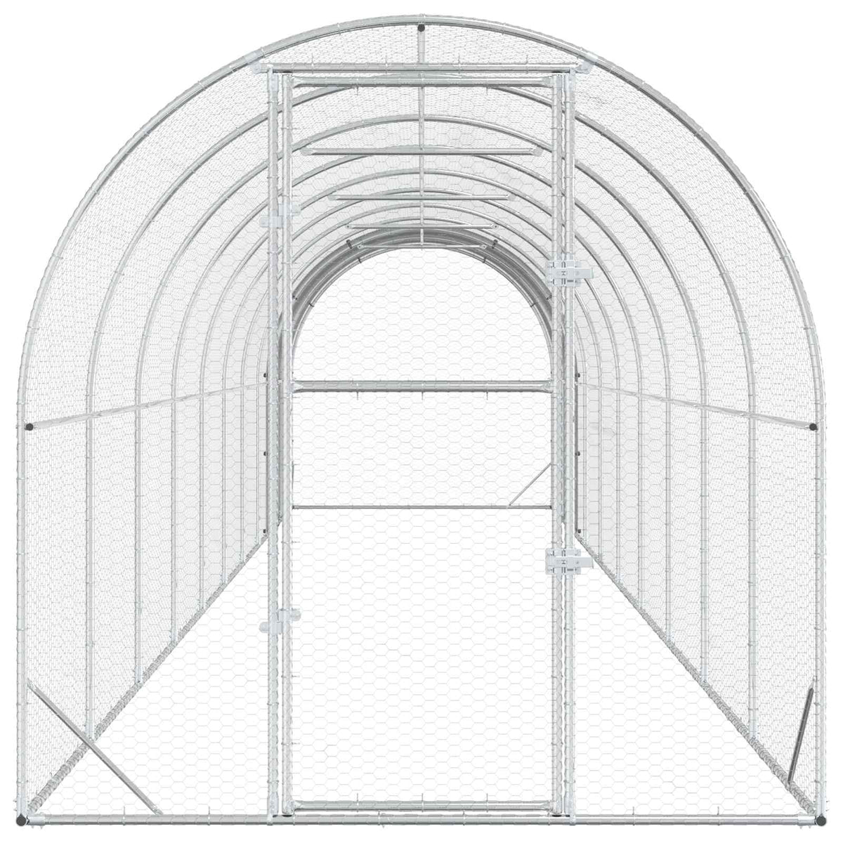 Chicken Coop Silver 1000 x 200 x 200 cm Galvanised Steel