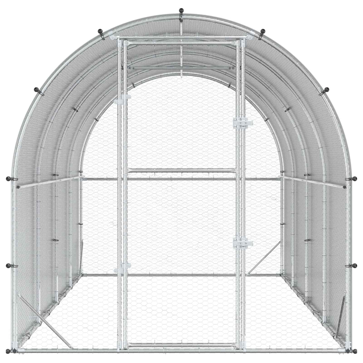 Chicken Coop Silver 400 x 200 x 200 cm Galvanised Steel