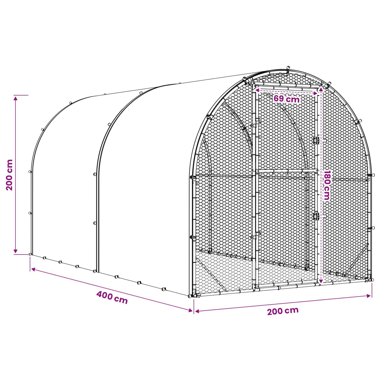 Chicken Coop Silver 400 x 200 x 200 cm Galvanised Steel