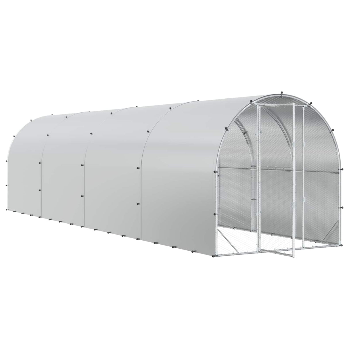 Chicken Coop Silver 800 x 200 x 200 cm Galvanised Steel
