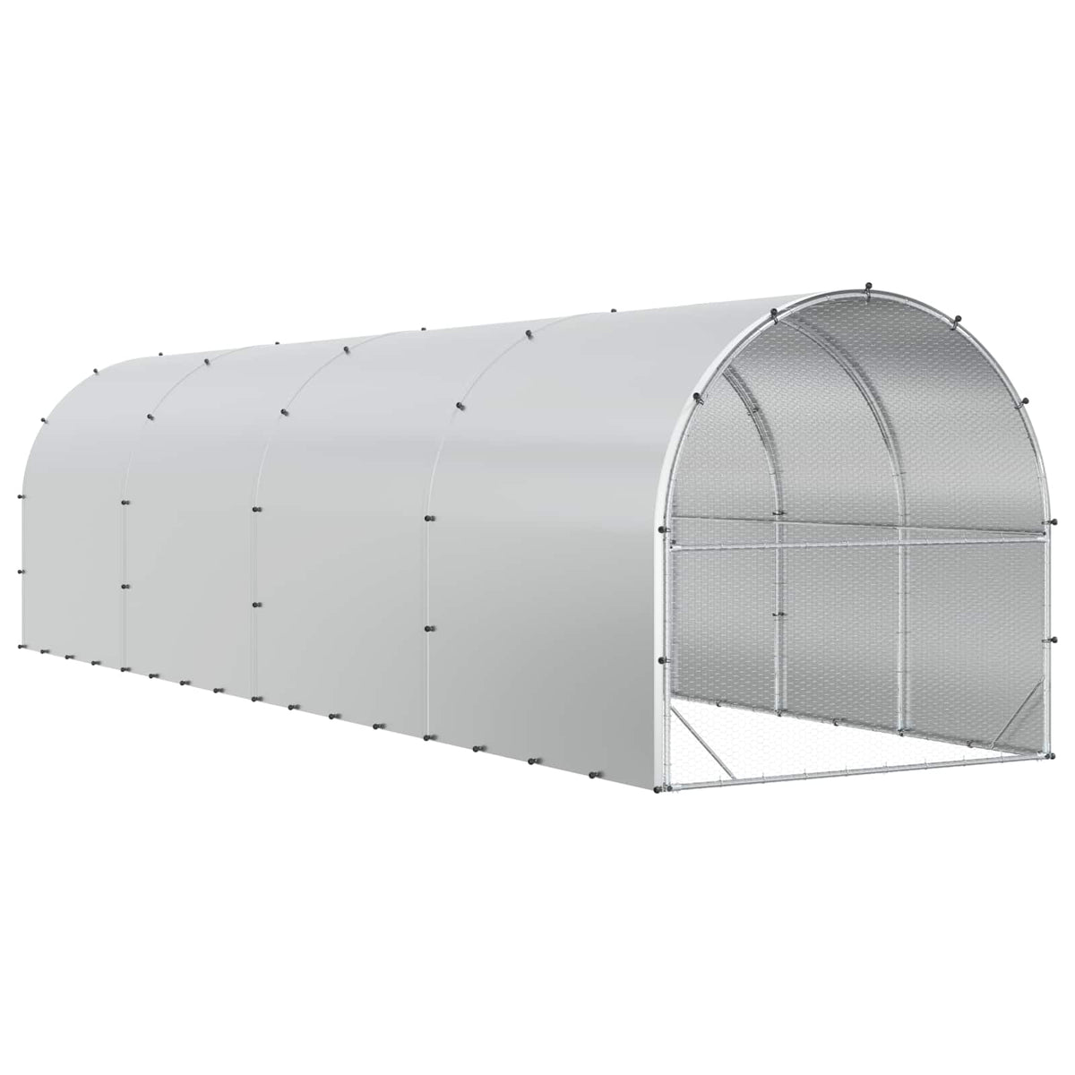 Chicken Coop Silver 800 x 200 x 200 cm Galvanised Steel