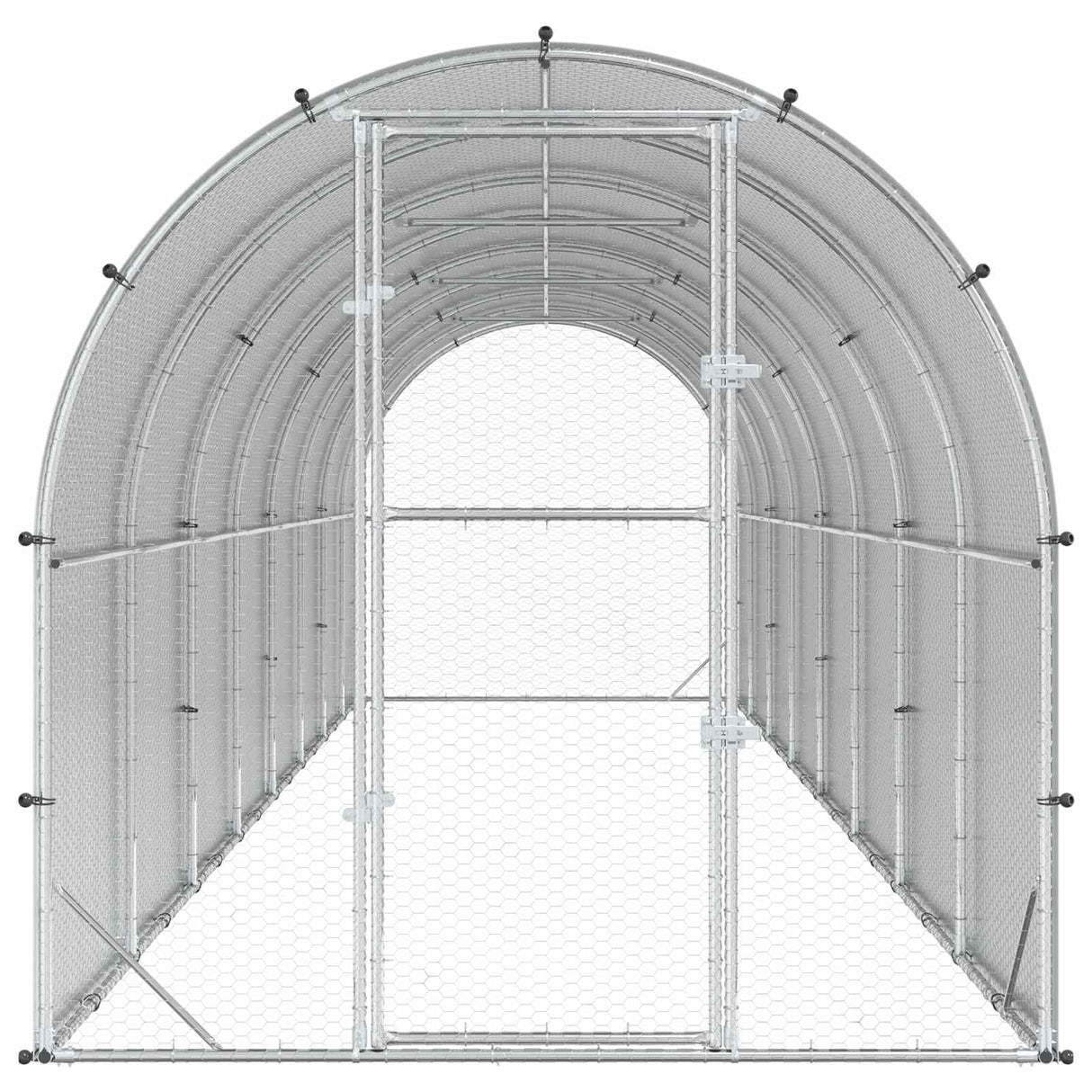 Chicken Coop Silver 800 x 200 x 200 cm Galvanised Steel