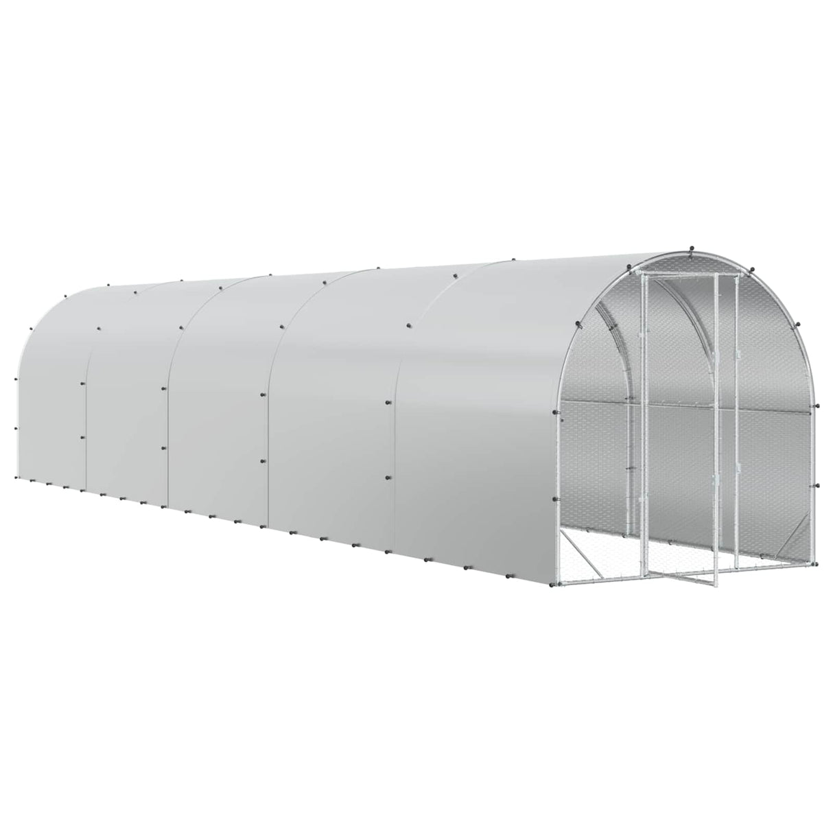 Chicken Coop Silver 1000 x 200 x 200 cm Galvanised Steel