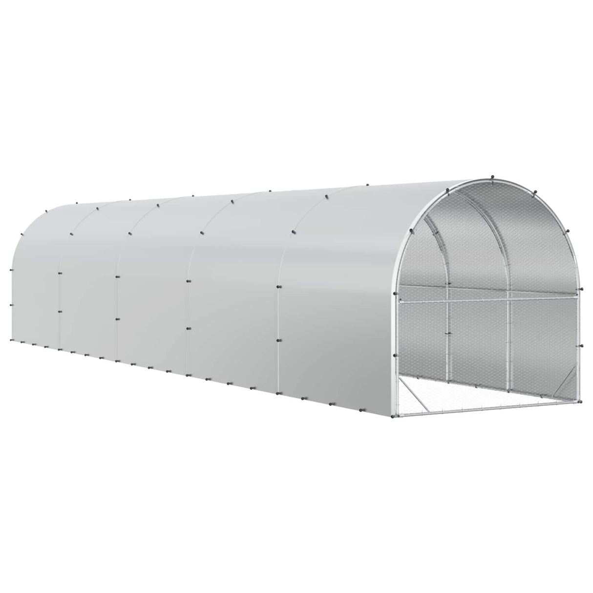 Chicken Coop Silver 1000 x 200 x 200 cm Galvanised Steel