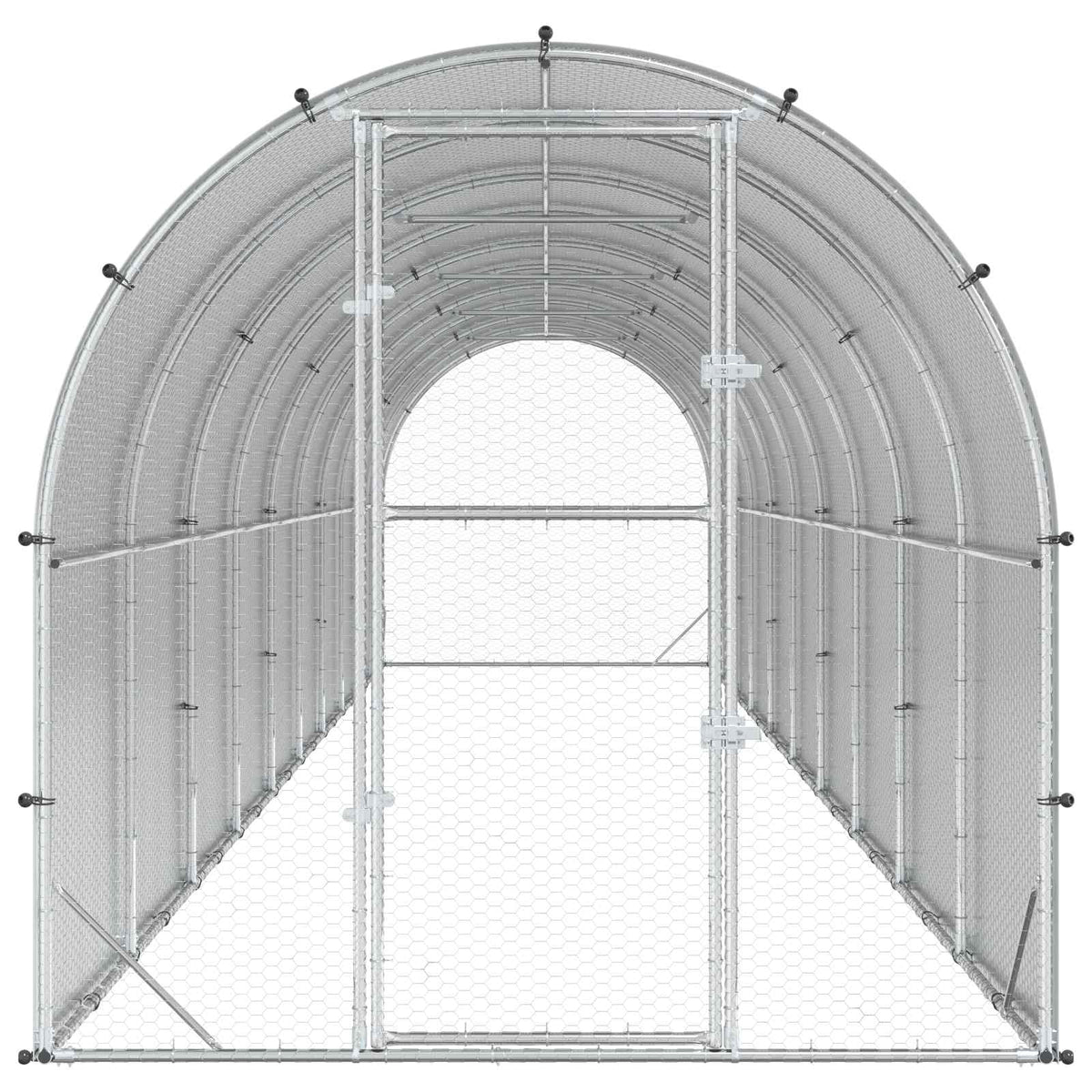 Chicken Coop Silver 1000 x 200 x 200 cm Galvanised Steel