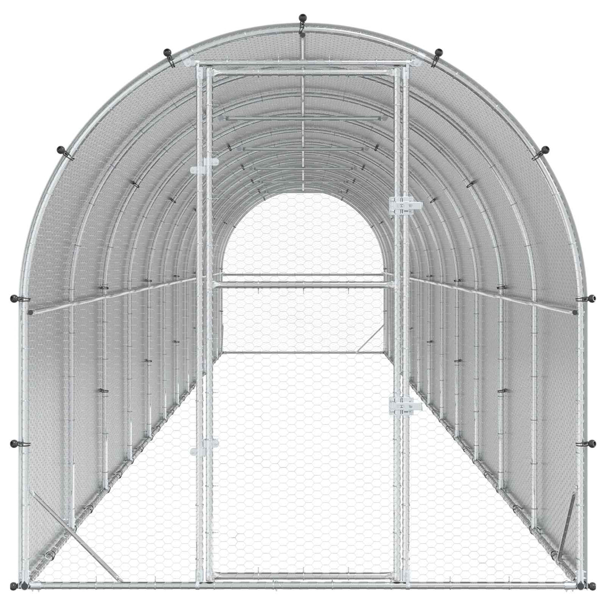 Chicken Coop Silver 1200 x 200 x 200 cm Galvanised Steel