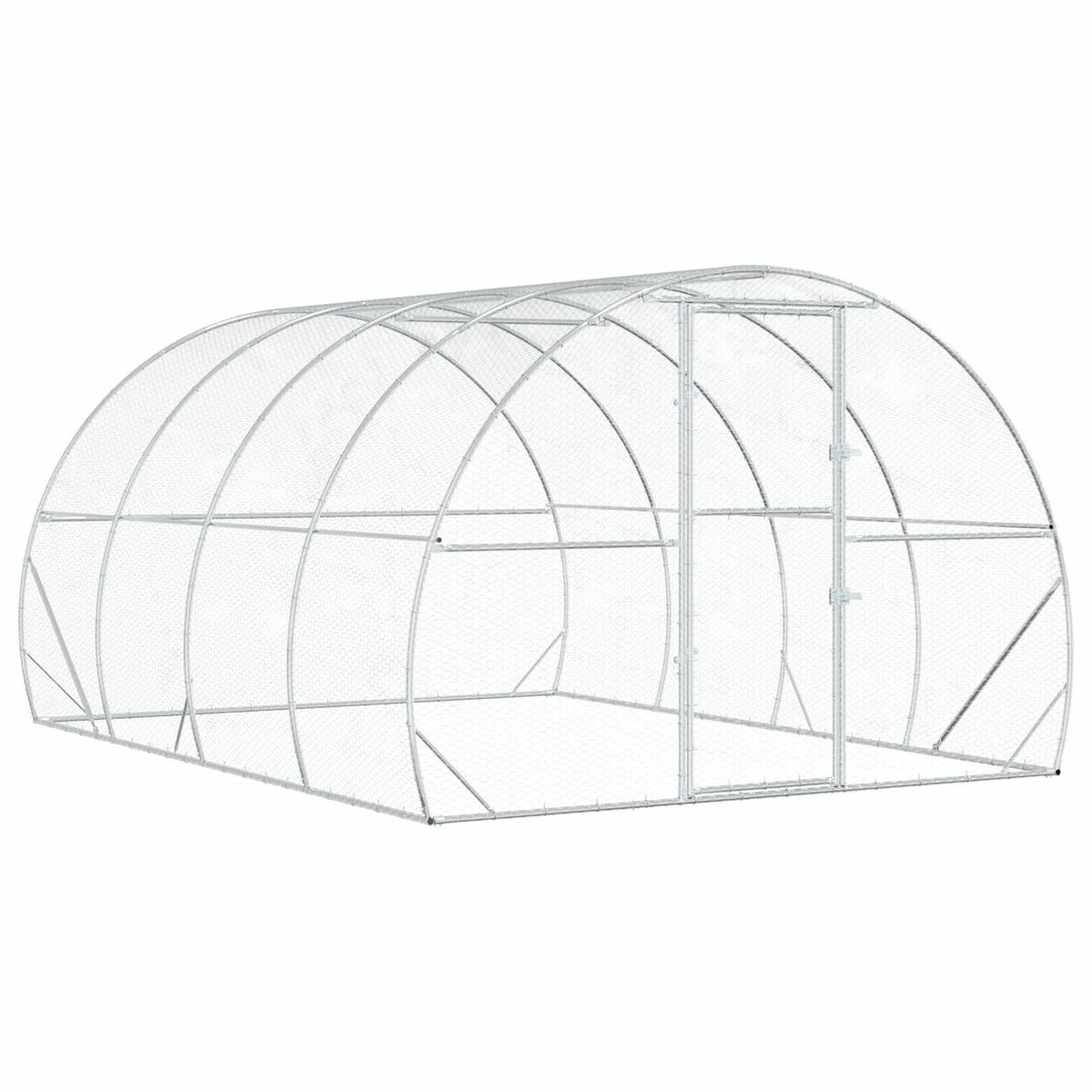 Chicken Coop Silver 400 x 300 x 200 cm Galvanised Steel