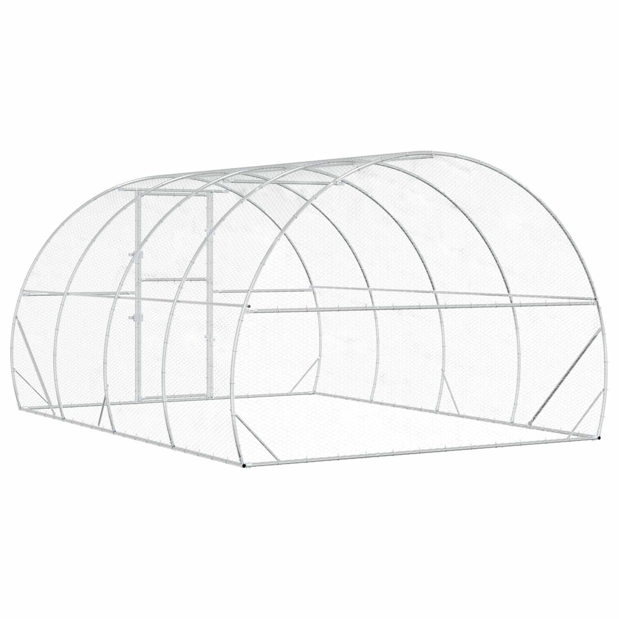 Chicken Coop Silver 400 x 300 x 200 cm Galvanised Steel