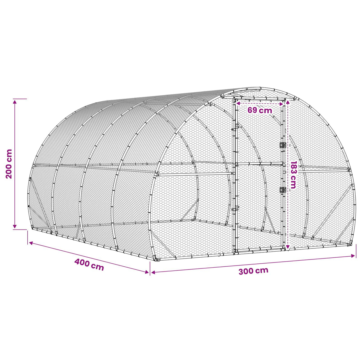 Chicken Coop Silver 400 x 300 x 200 cm Galvanised Steel