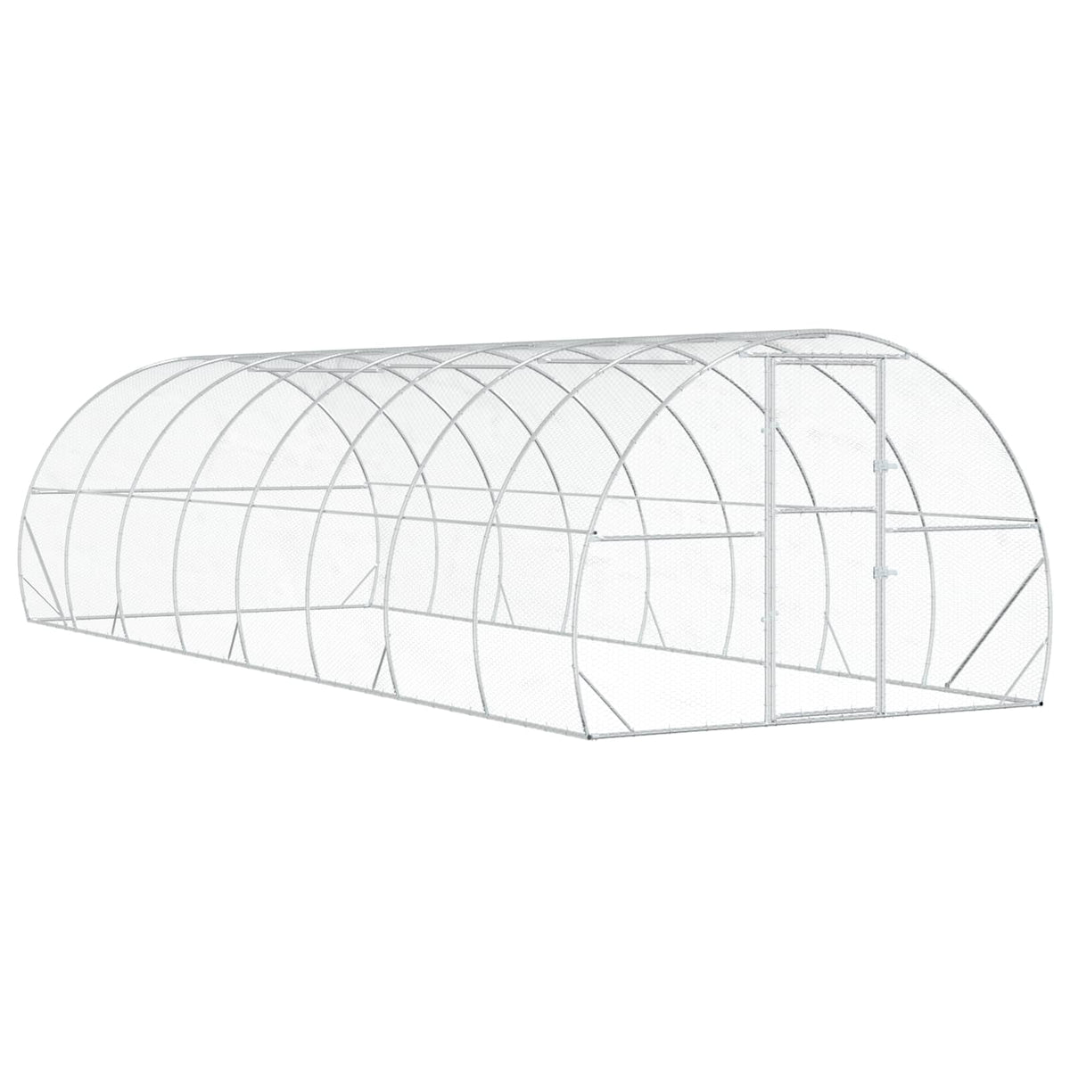 Chicken Coop Silver 800 x 300 x 200 cm Galvanised Steel
